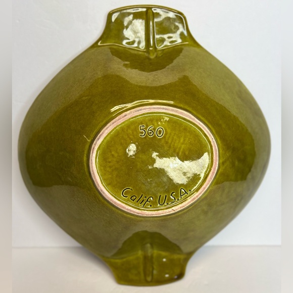 California Pottery 560 MCM Bowl Green/Deep Blue/Red Absolutely Gorgeous! Superb! - Picture 6 of 12